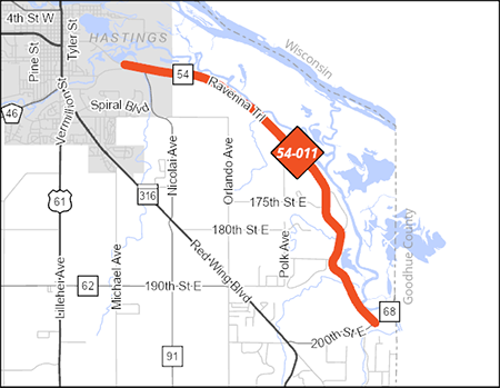 County Road 54 project map