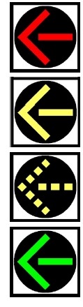 Flashing yellow lights graphic