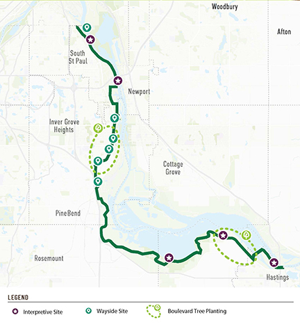 Mississippi River Greenway project map