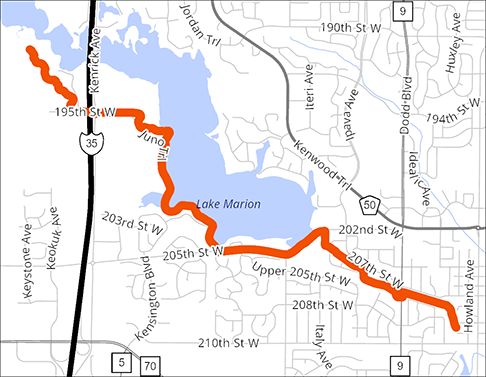 Lake Marion Greenway project map.