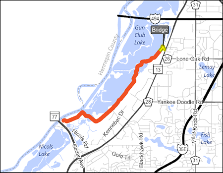 Minnesota River Greenway project map.