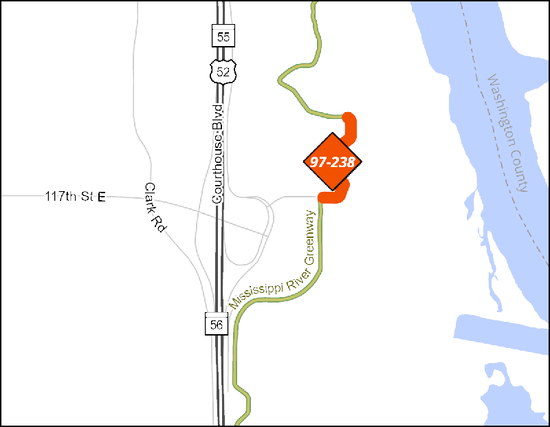 Mississippi River Greenway project map