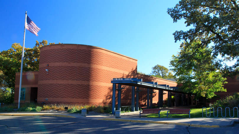 Exterior of Wentworth Library.