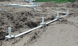 A dug up septic system.