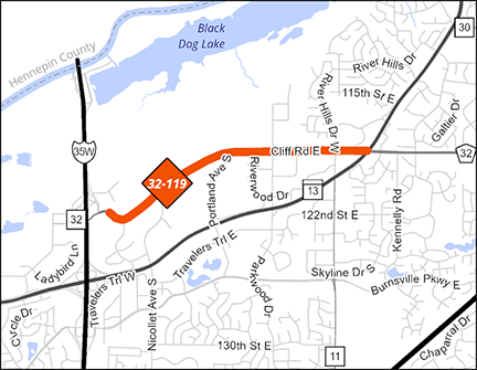 County Road 32 project map.