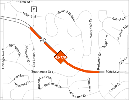 County Road 42 project map.