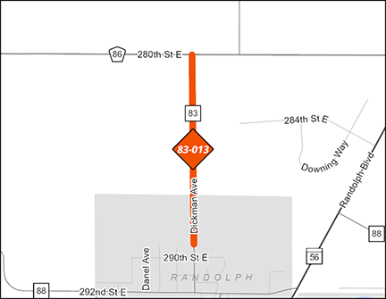County Road 83 project map.