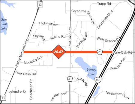 County Road 26 project map.