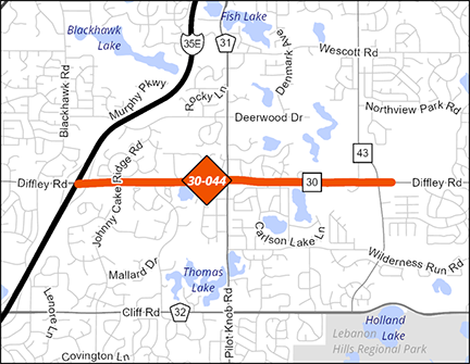 County Road 30 project map.
