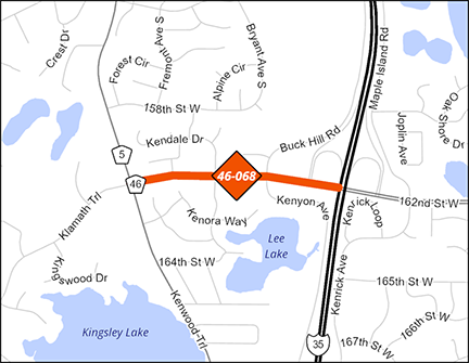 County Road 46 project map.
