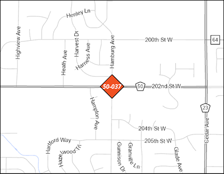 County Road 50 project map.