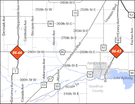 County Road 86 project map.
