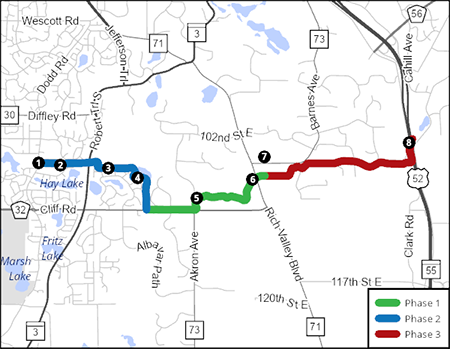 Veterans Memorial Greenway project map