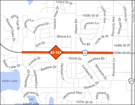 County Road 42 project map.