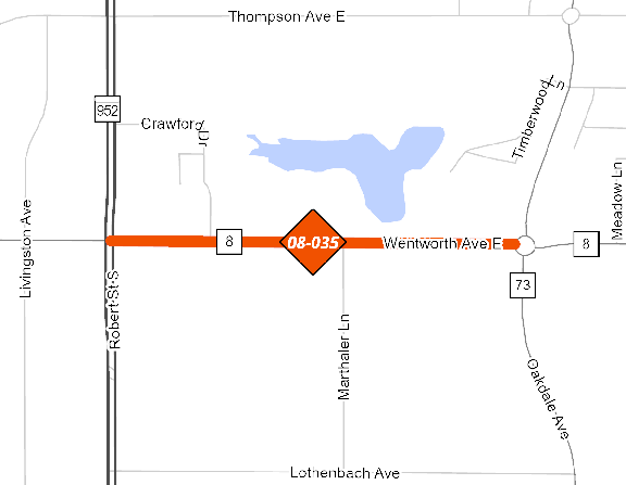 County Road 8 project map