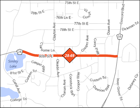 County Road 28 project map