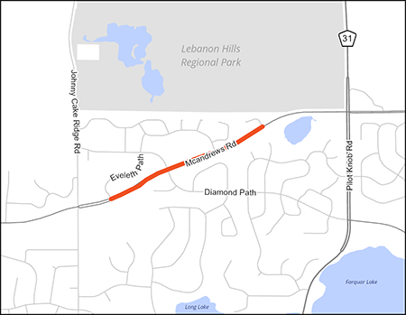 County Road 38 project map.