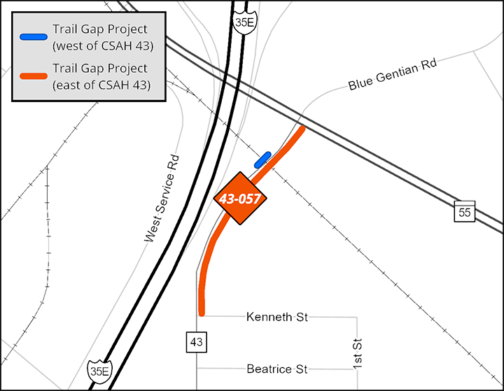 County Road 43 project map