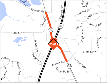 County Road 50/County Road 5 project map
