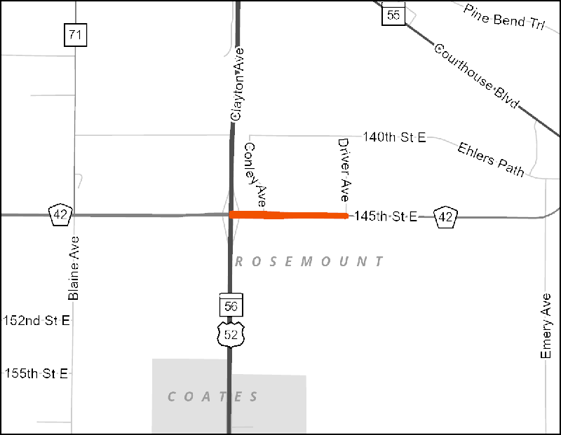 Rosemount Twin-Trailers route map.