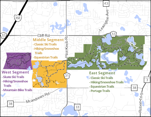 Lebanon Hills Sustainable Trails project map.