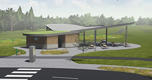 Artist rendition of Fisher Avenue Trailhead.