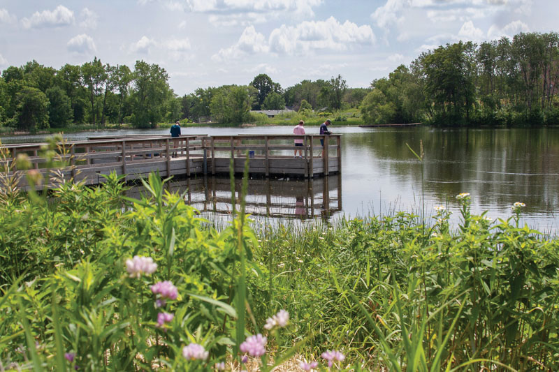 Fishing pier on a lake
